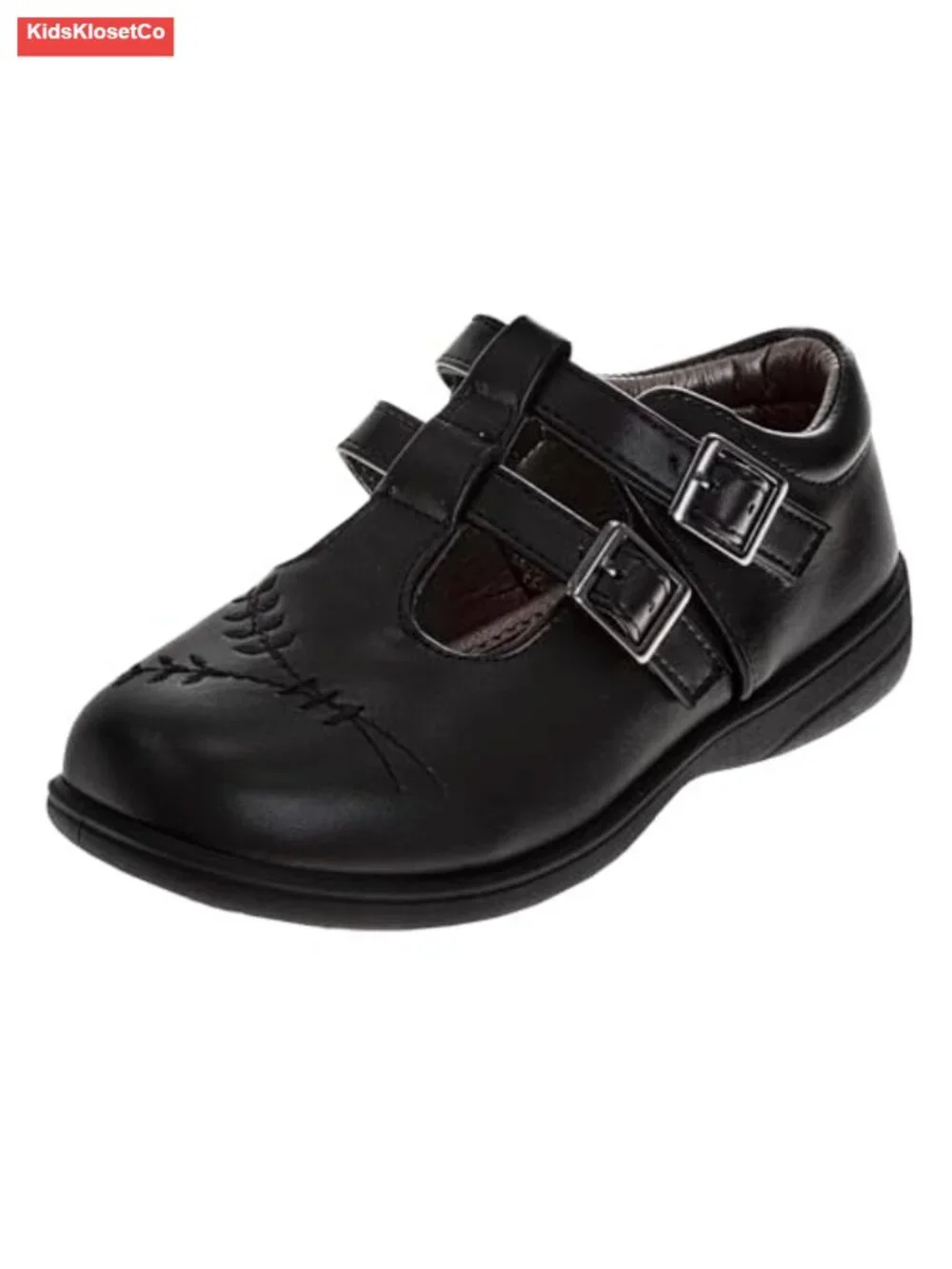 Girls Mary Jane Ballet Flats School Uniform Dress Shoes Round Toe Hook & Loop